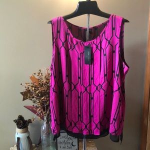 Worthington Tank Fuchsia & Black New XL